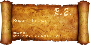 Rupert Erika névjegykártya